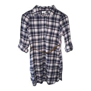 Plaid Cotton Shirt Dress - Girls Size 8